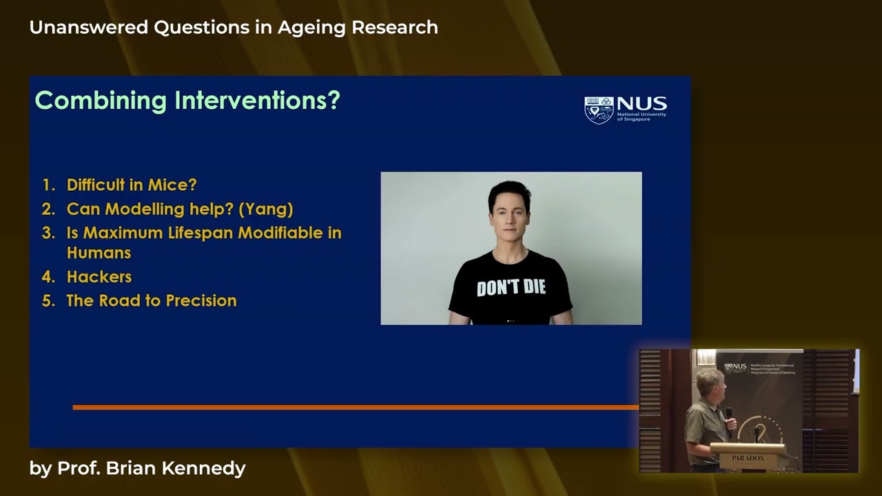 Prof Brian Kennedy: Unanswered Questions in Ageing Research