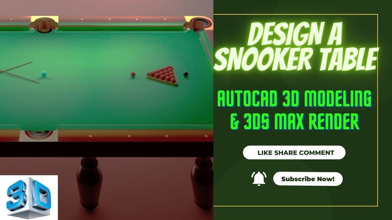 How to Design a Snooker Table in AutoCad & 3ds Max
