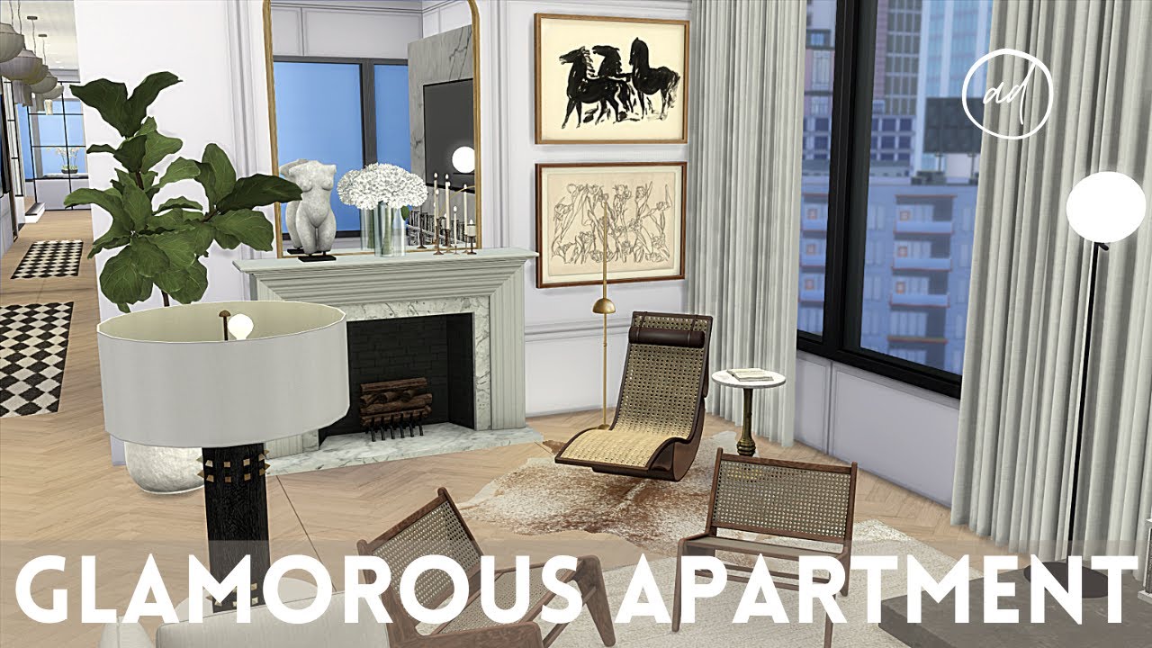 GLAMOROUS APARTMENT FOR A MOVIE STAR || Sims 4 || CC SPEED BUILD