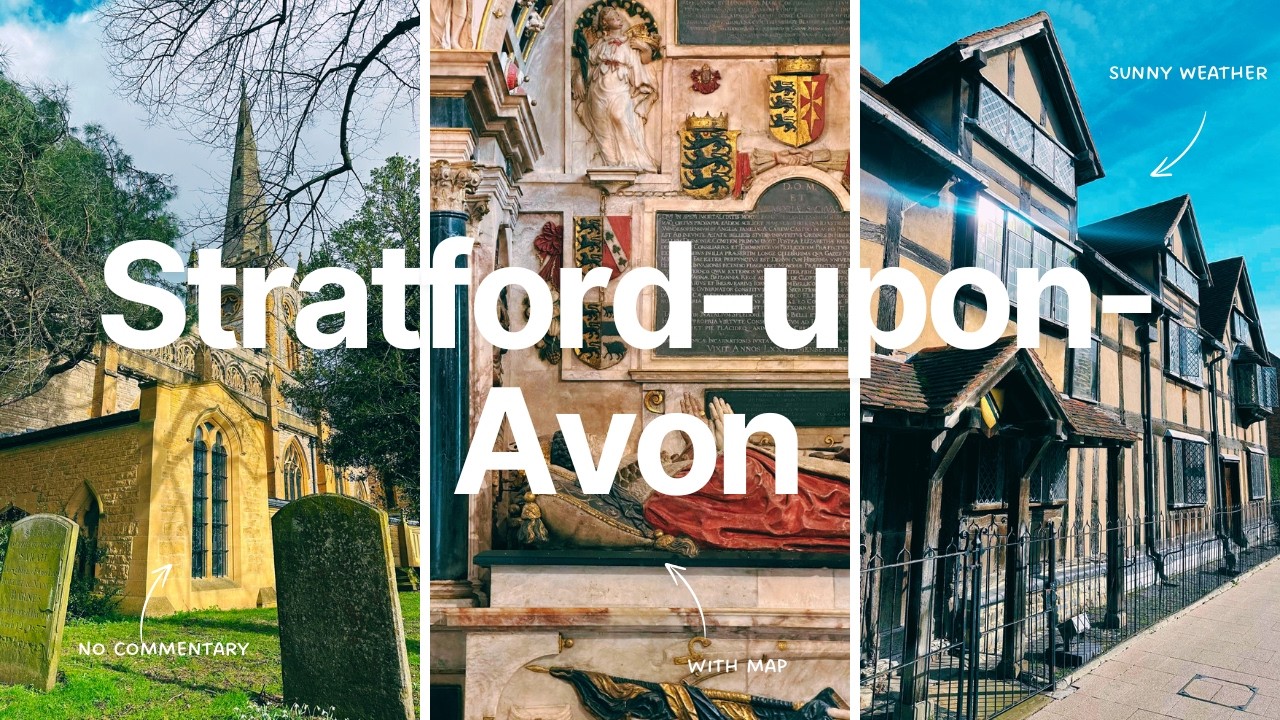 Stratford-upon-Avon Walk in 4K | No commentary | City Sounds | Map