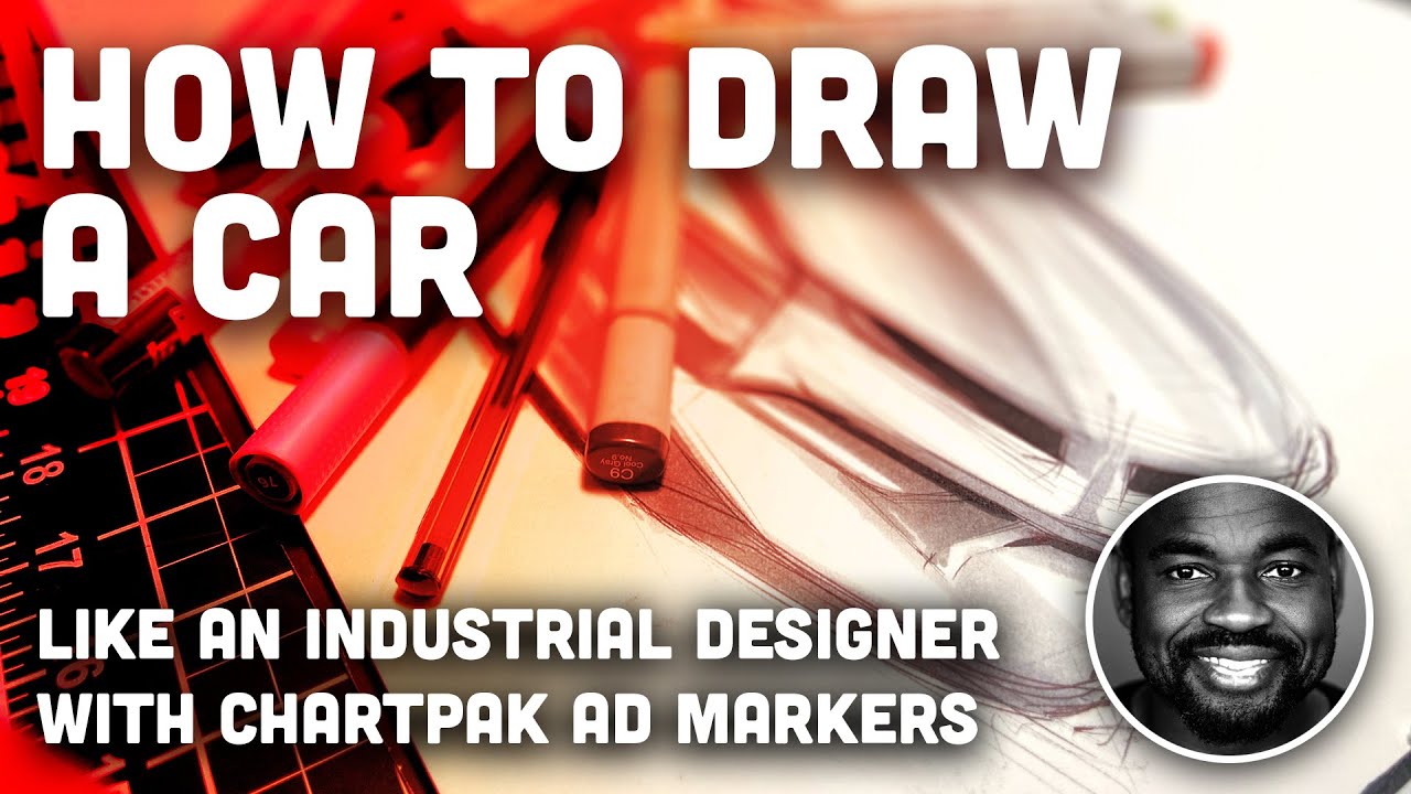 Sketch A Day: How to draw a car like an industrial designer with Chartpak AD markers