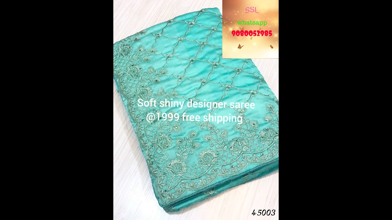 soft shiny designer saree collection