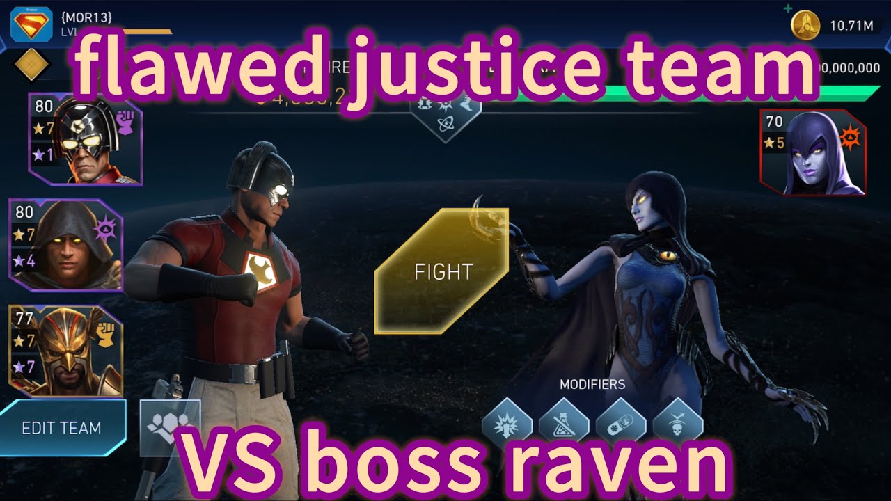 flawed justice VS boss raven injustice 2 mobile