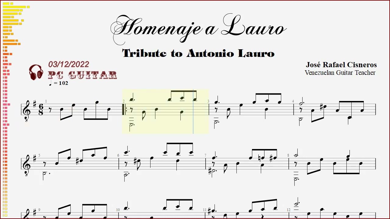 Cisneros, Homenaje a Lauro, guitar