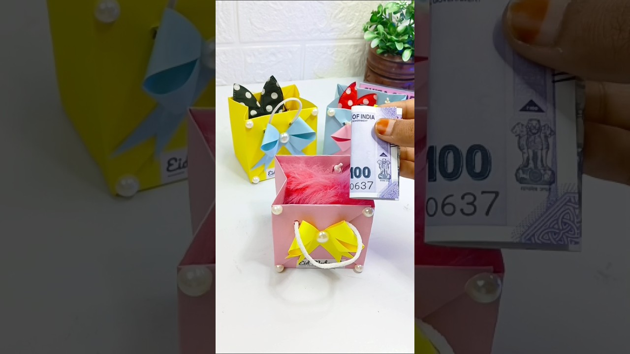 DIY Eid Special Gift Bag Idea!🛍️💝✨ #diy #craft #eidmubarak #handmade #diycraft #eidspecial #shorts