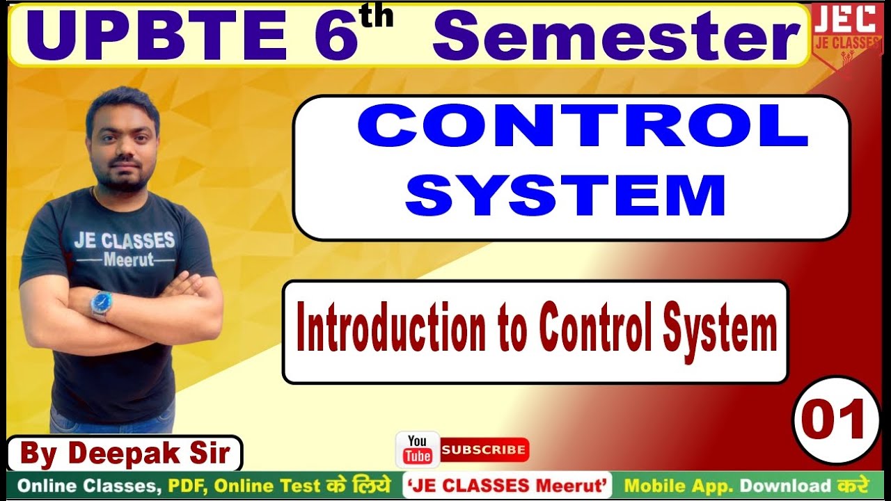 #01 UPBTE Polytechnic 6th Semester CONTROL SYSTEM Class JE CLASSES Meerut | Deepak Sir