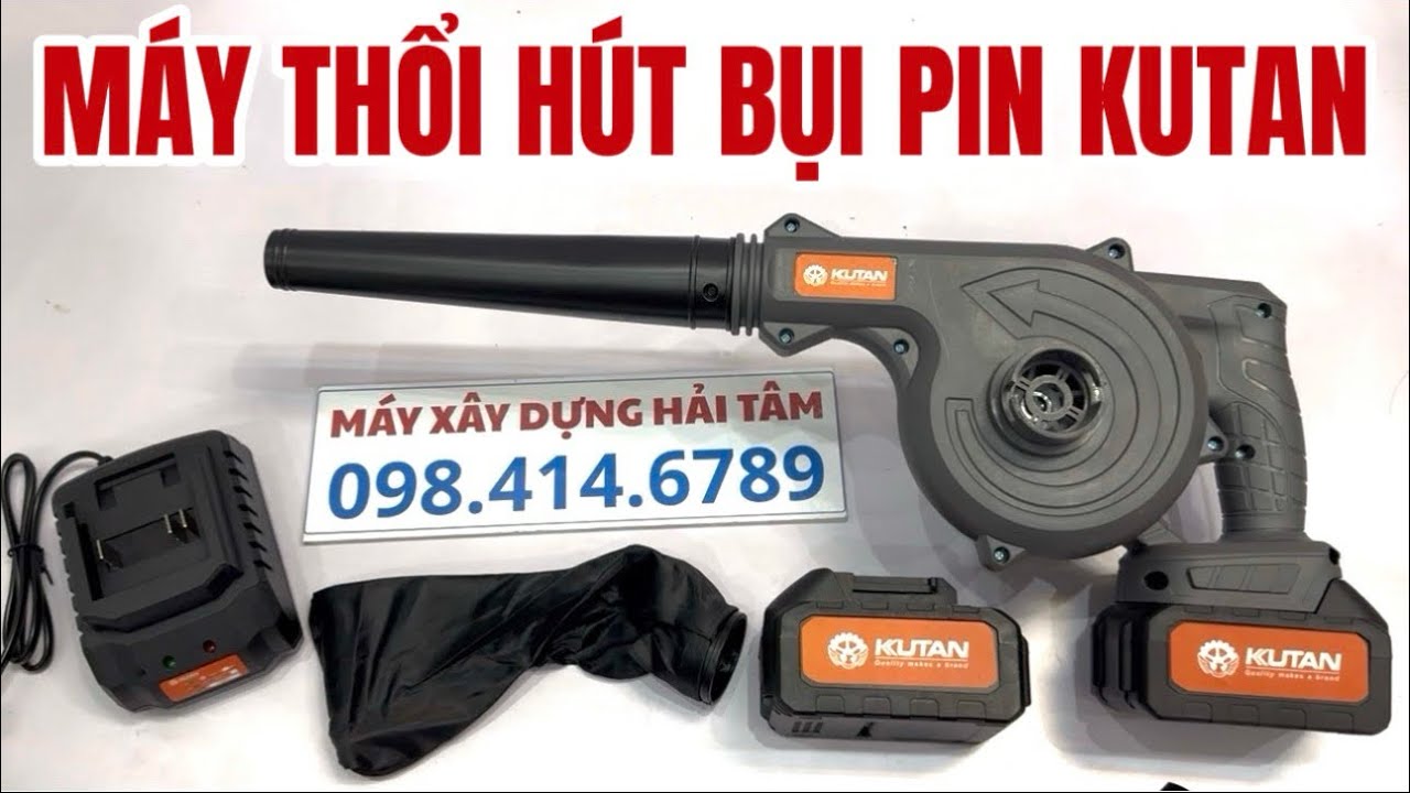 Máy Thổi Hút Bụi KUTAN Dùng Pin Chính Hãng Vừa Thổi Bụi, Thổi Lá và Hút Bụi Tiện Dụng