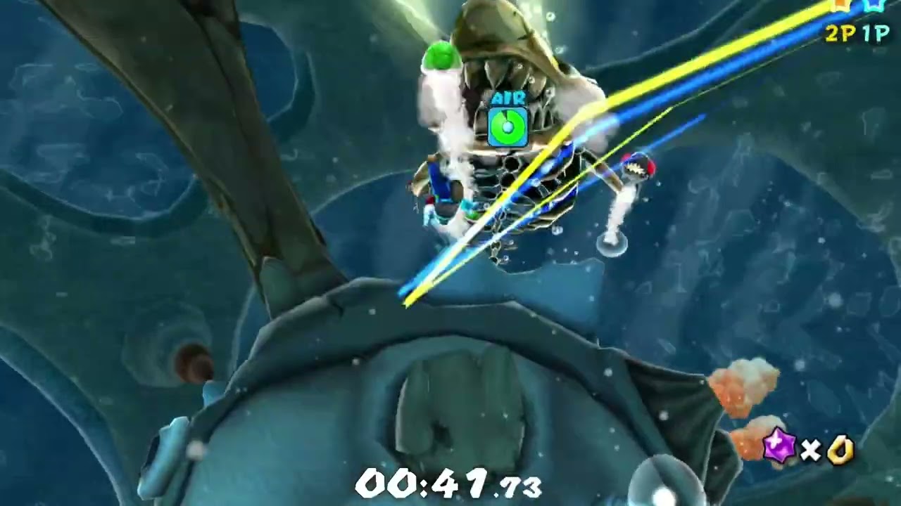 [WR] Super Mario Galaxy: Bonefin Galaxy - Kingfin's Fearsome Waters in 1:24.233 (Mario 2P)