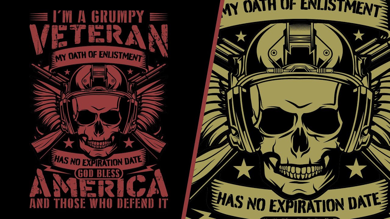 VETERAN T-SHIRT DESIGN TUTORIAL | T-Shirt Graphic Design In Illustrator | Best T-Shirt Designs