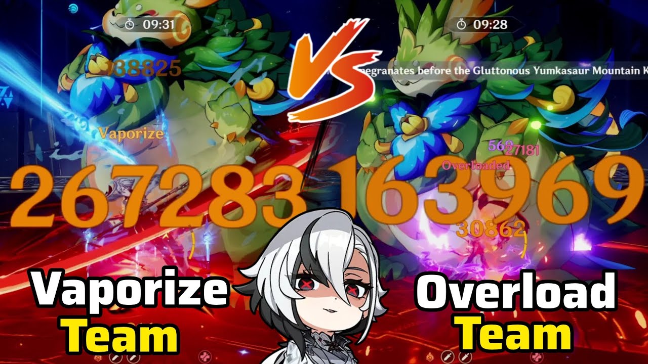 Arlecchino Vaporize VS Overload team Comparison which one better or fastest || Genshin Impact ||