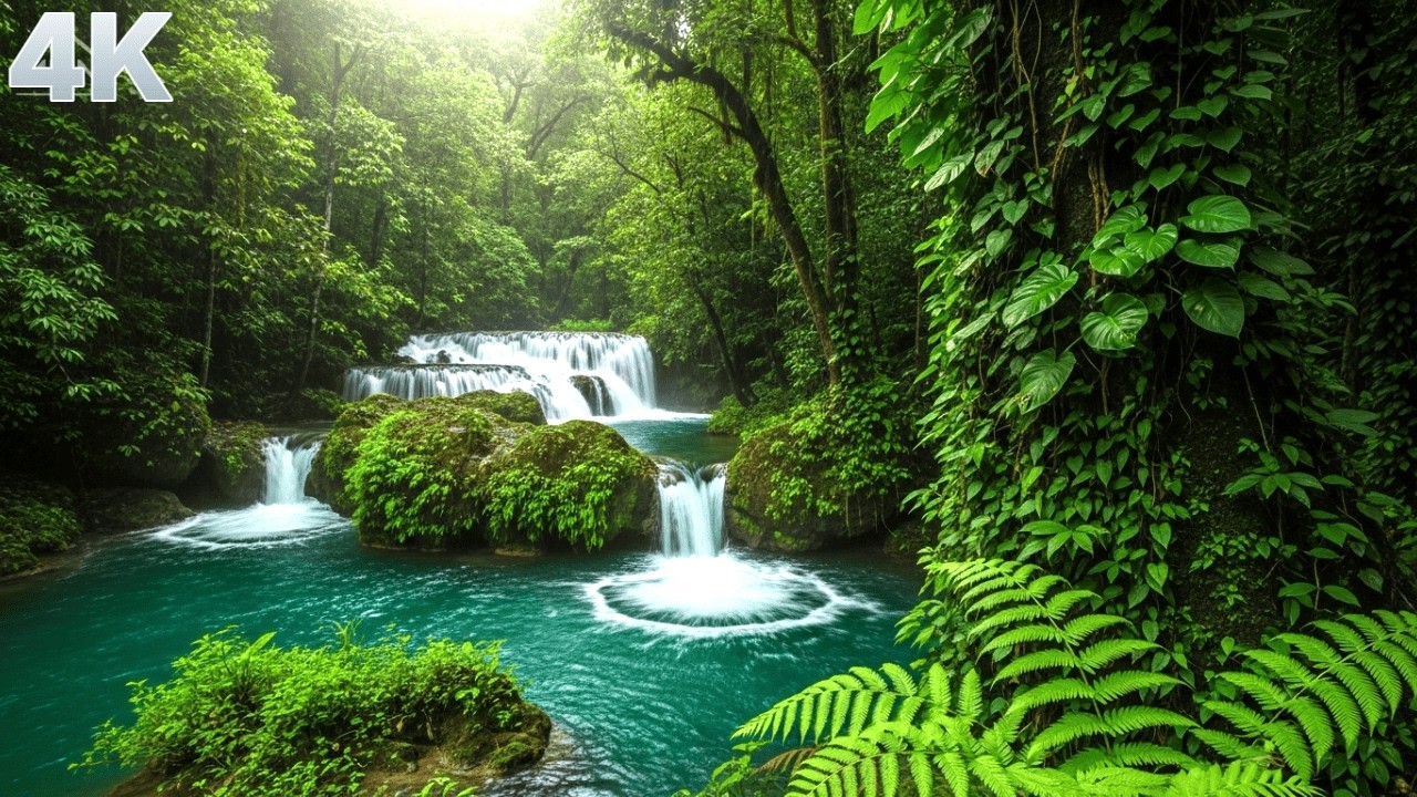 Peaceful River Water Sounds, Light Forest Birds, Calming Natural Ambience