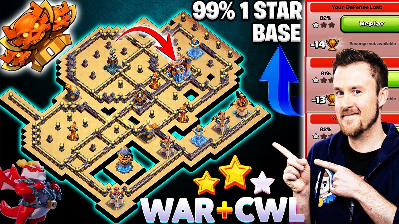 *UPDATED* - ( TOP 1) TH18 Only 1* STAR TH18 War + Cwl Base with Link Best Town Hall 18 Base 2026