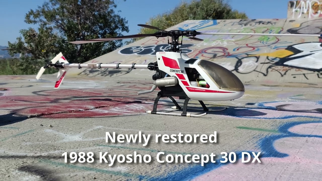 Vintage Kyosho 'Concept 30' RC Heli restoration and flights
