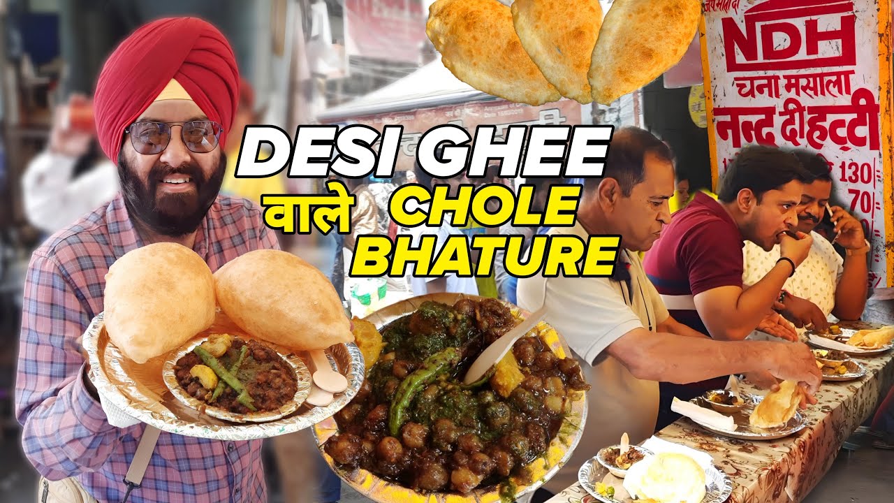 Full देसी घी वाले Chole Bhature at Nand Di Hatti, Sadar Bazar | Delhi Street Food