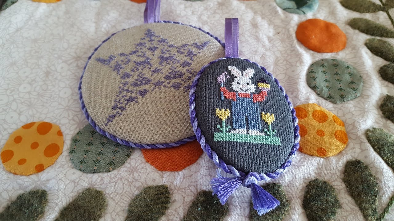 How to finish a cross stitch pieces into a round or oval ornament