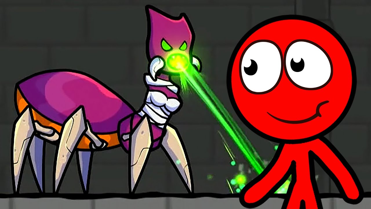 Новый КРАСНЫЙ СТИКМЕН против МОНСТРОВ #5. Мультик ИГРА Red Stickman Adventure