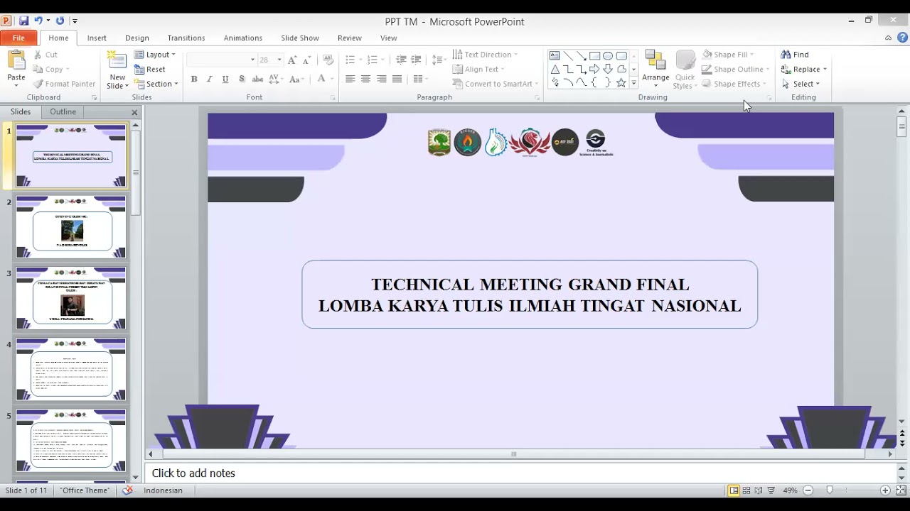 Technical Meeting Lomba Karya Tulis Ilmiah Nasional (LKTIN) PRF 2021