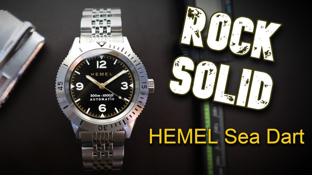 Hemel Sea Dart Automatic 300m - Надежные дайверские часы - Винтажный позолоченный циферблат, вдох...