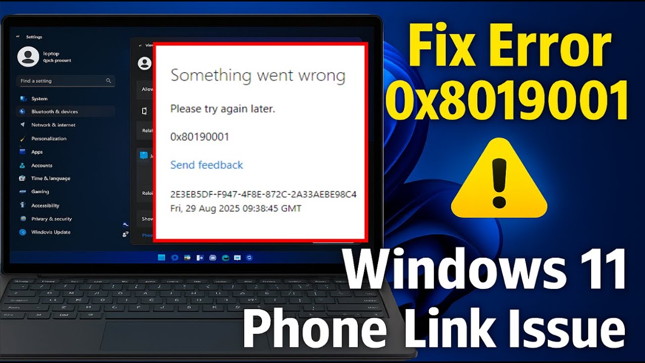 Fix Error Code 0x80190001 in Windows 11 | Something Went Wrong (Phone Link / Microsoft Account)