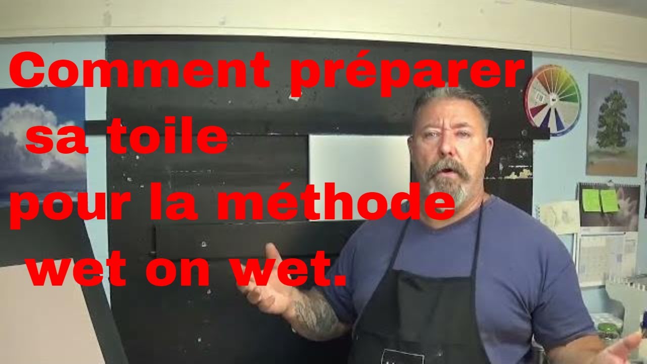 Préparer le support pour une peinture wet on wet et peindre les nuages.