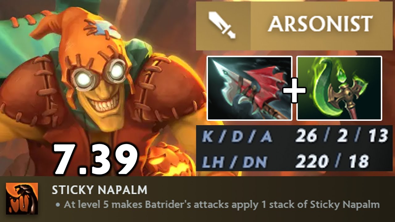 BATRIDER RIGHT CLICK BUILD with STICKY NAPALM PER HIT Dota 2