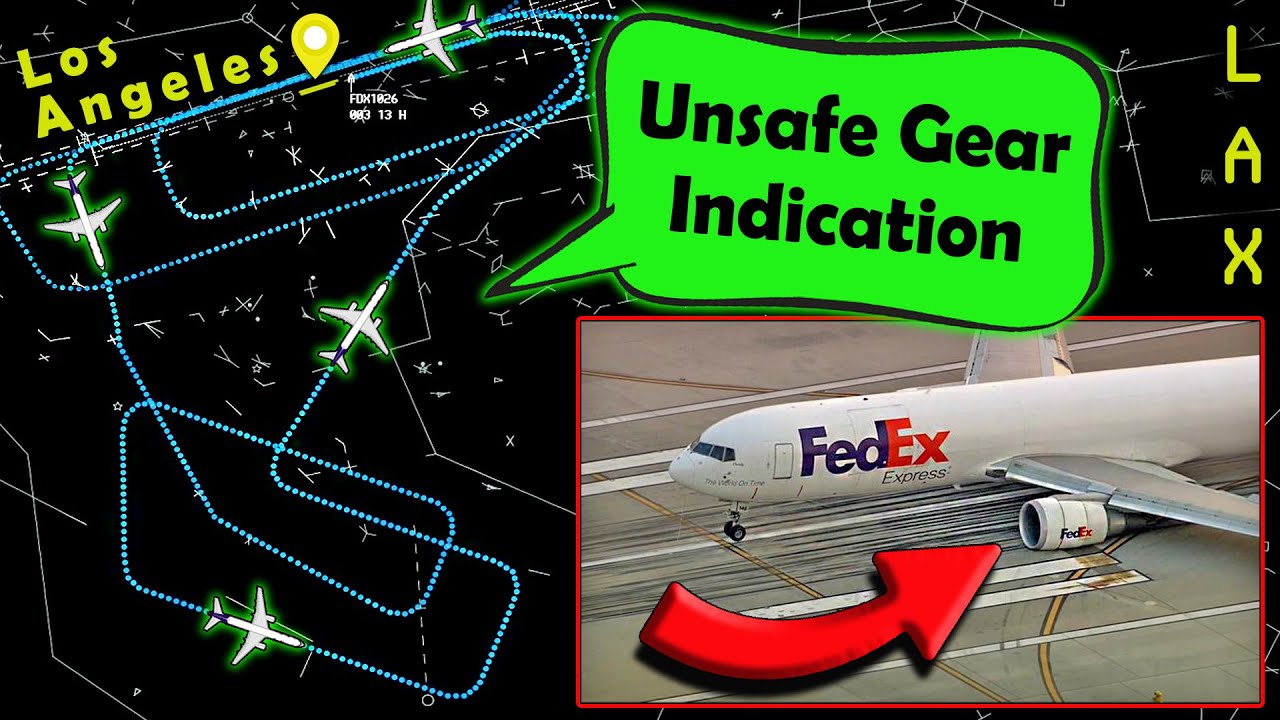 FedEx B763 Emergency Landing at LAX | LEFT MAIN GEAR NOT EXTENDED