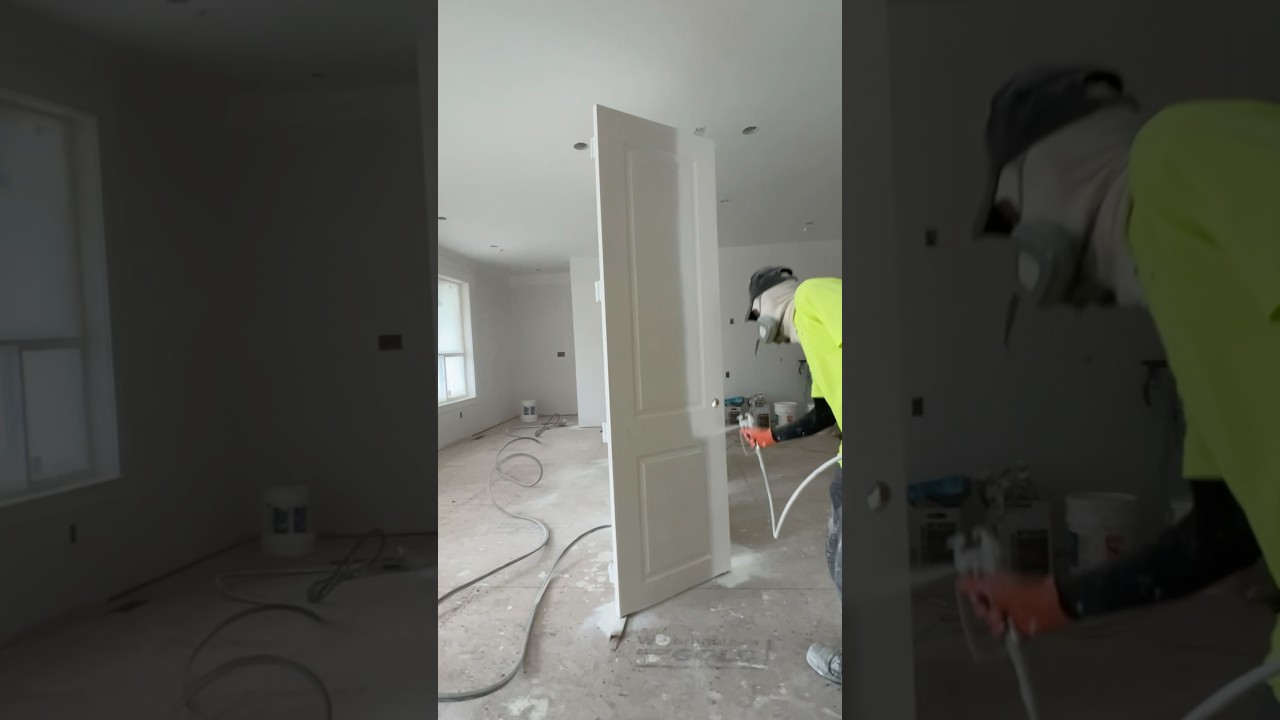 How to paint a door with sprayer #diy #home #homerenovation #construction #painting #paintjob #paint