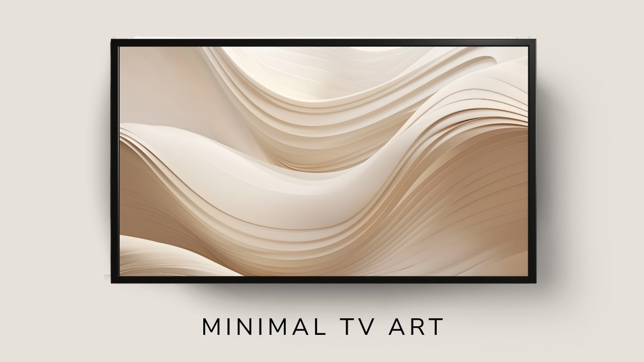 Frame TV Art: Modern White Waves Background | 4K Screensaver