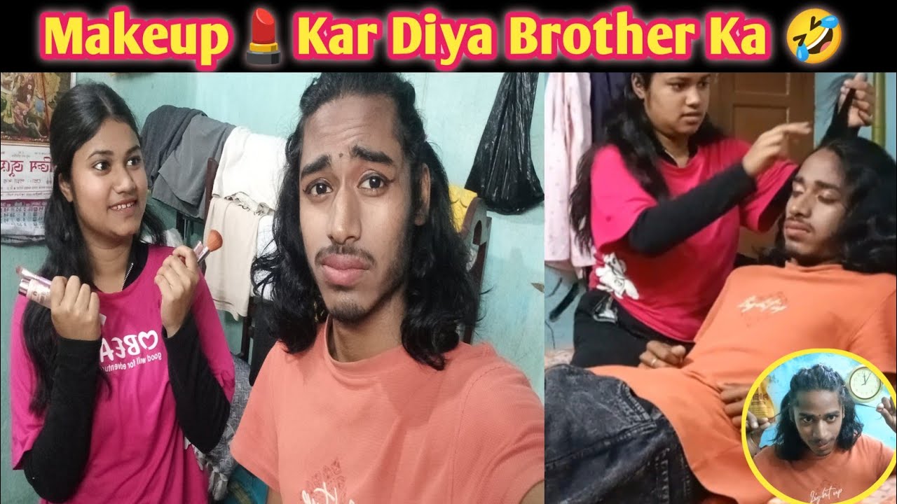 Brother’s Makeover Gone Wrong 😂| Bhai ko Ladki Bana Diya! 🤣 | Funny Makeup Challenge @pandeyshivah 