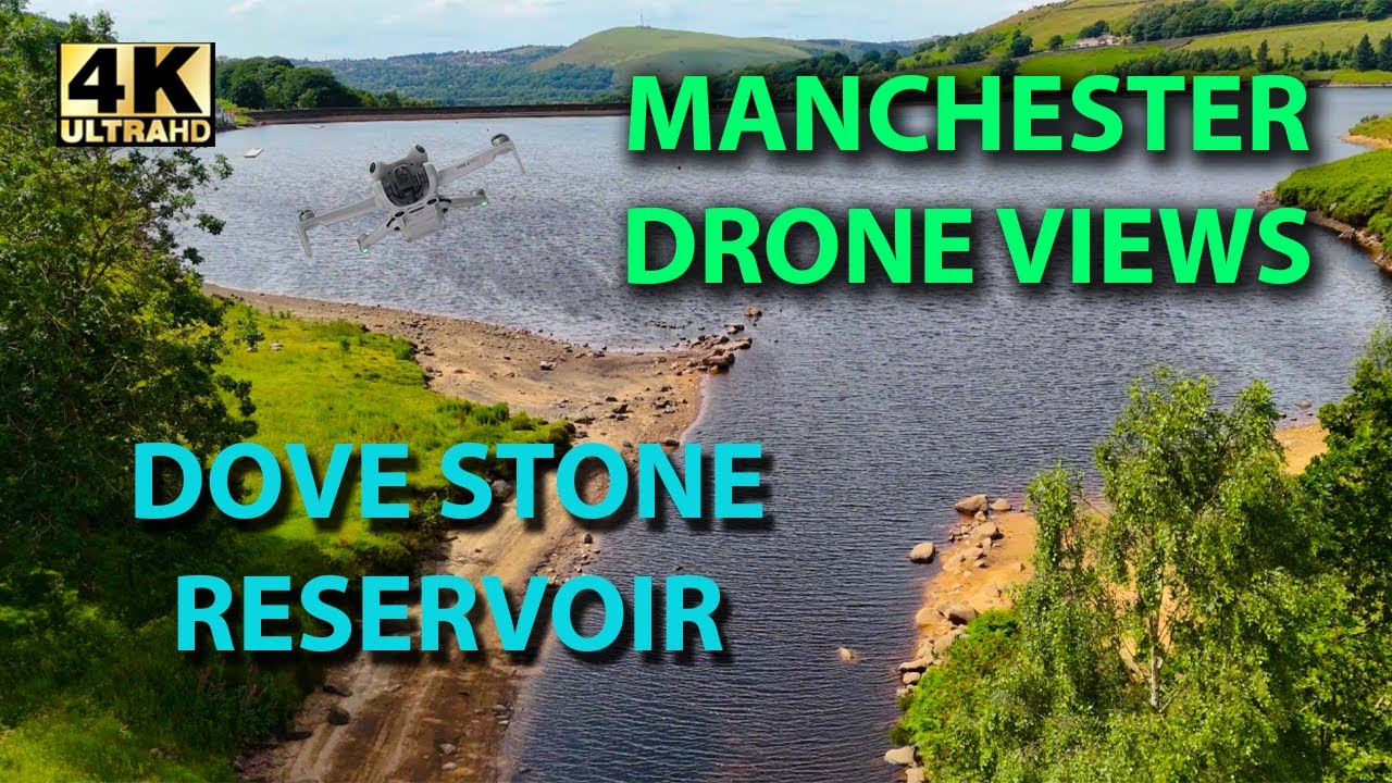 Dove Stone Reservoir Drone Views Manchester