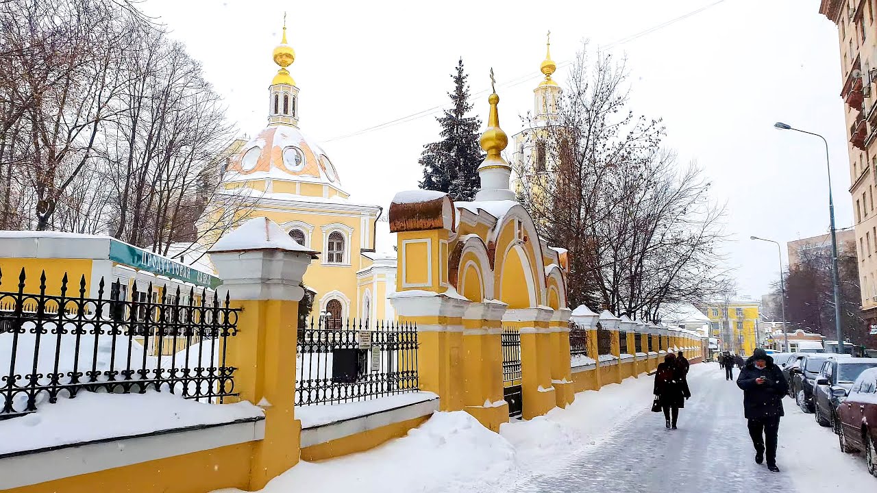 ⁴ᴷ⁶⁰ Прогулка по Москве: Метро Сокол, Ленинградский Проспект, Здание с Экраном Samsung, Триумф Палас
