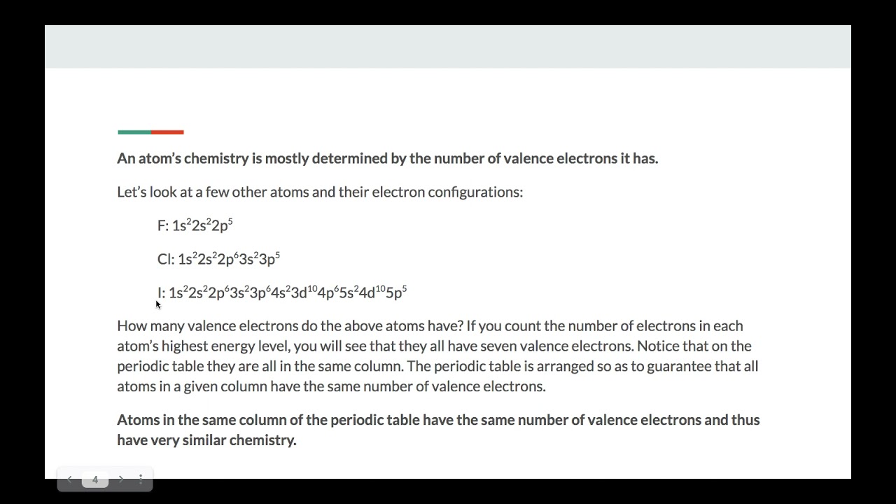 Chemistry Ch 8: Valence Electrons