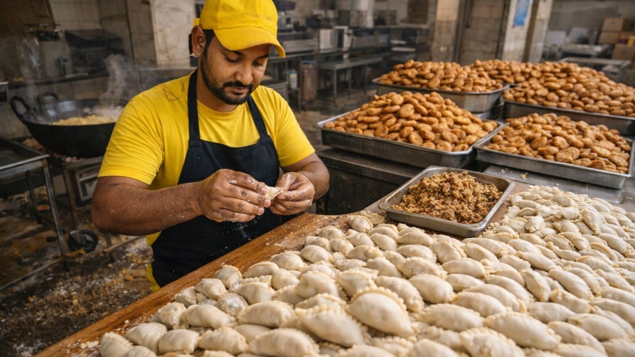 Inside a Gujiya Sweet Factory | Full Making Process & Factory Tour