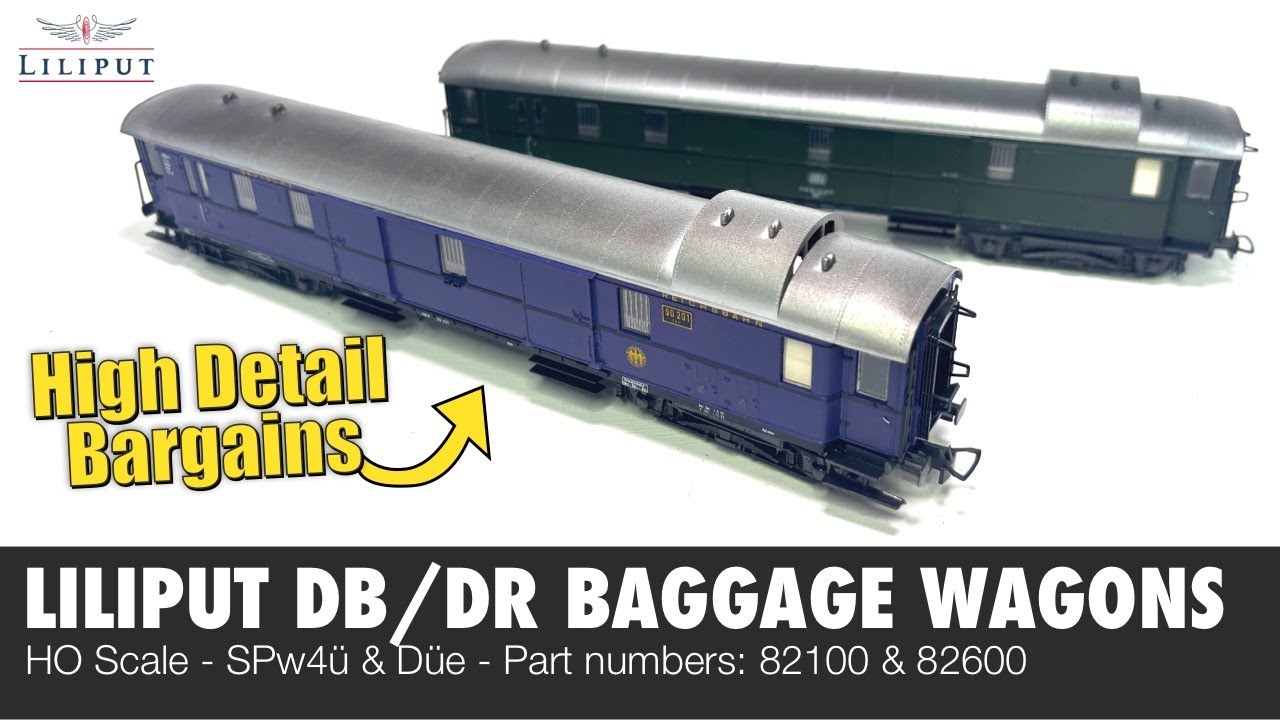 HIGH DETAIL BARGAINS - Liliput SPw4&uuml; & D&uuml;e Baggage Wagons HO Scale Model Railway Review