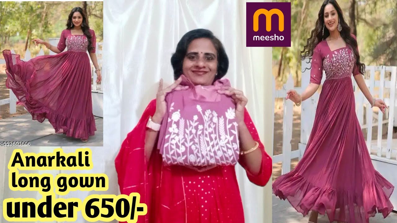 Trending long Frock under650/-😱Anarkali long gown#meesho latest long#Frock/budget friendly long gown