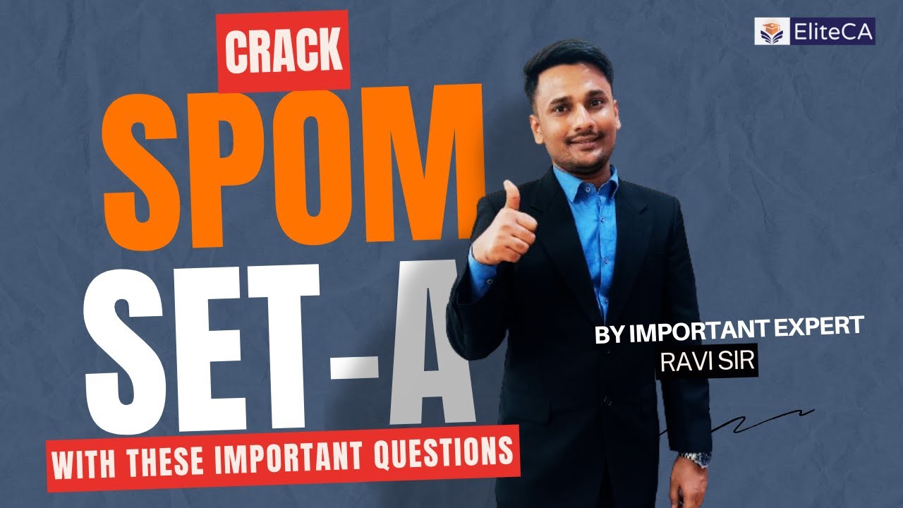 Self Paced Online Module Important Questions SET-A | CA Final | ICAI | Clear SPOM in 1st Attempt |