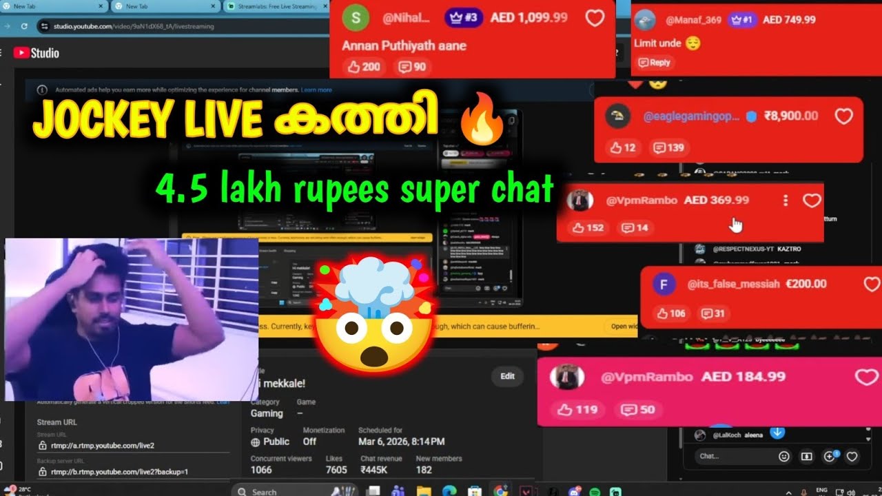 ANNU LIVE കത്തി 🔥 4.5 lakh super chat 🤯 richest chat in Kerala gaming community ❤️ #tva #eaglegaming