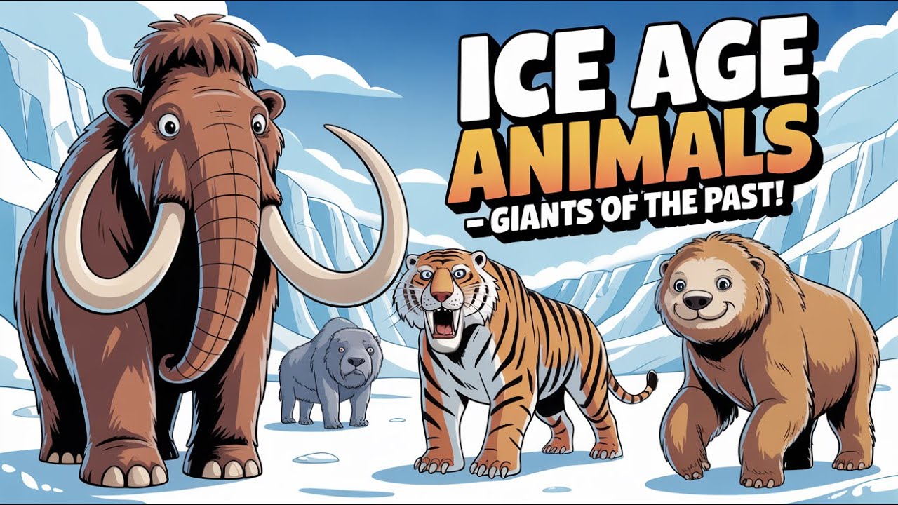 Ice Age Animals – Giants of the Past | Fun Prehistoric Animals for Kids 🦣❄️