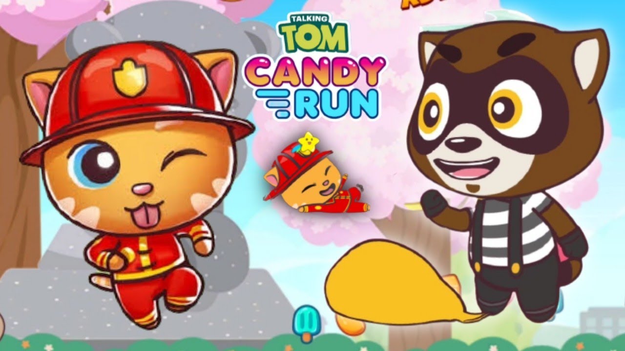 Cute Ginger 😉 and 💪🏻 Giant Ben 💪🏻Talking Tom Candy Run Android GamePlay 🍭🍬