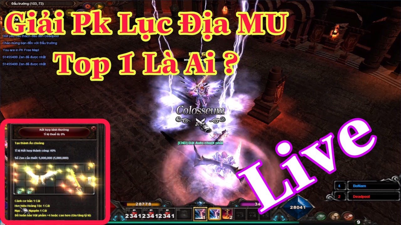MU Online 2022 | TRỰC TIẾP GiẢI PK ALL CLASS MU ONLINE  VÀ XOAY CÁI W3  | BaoNamTV