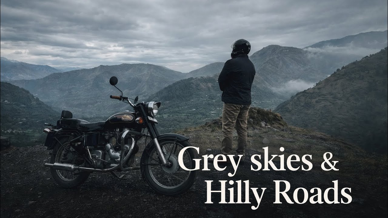 Grey Skies & Hilly Roads 🌧️ | Royal Enfield Old Bullet Ride in Rainy Mountains.