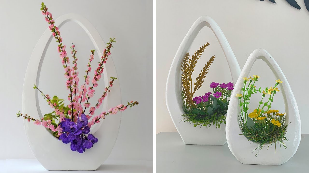 DIY Modern flower vase | Cement Vase Craft Ideas
