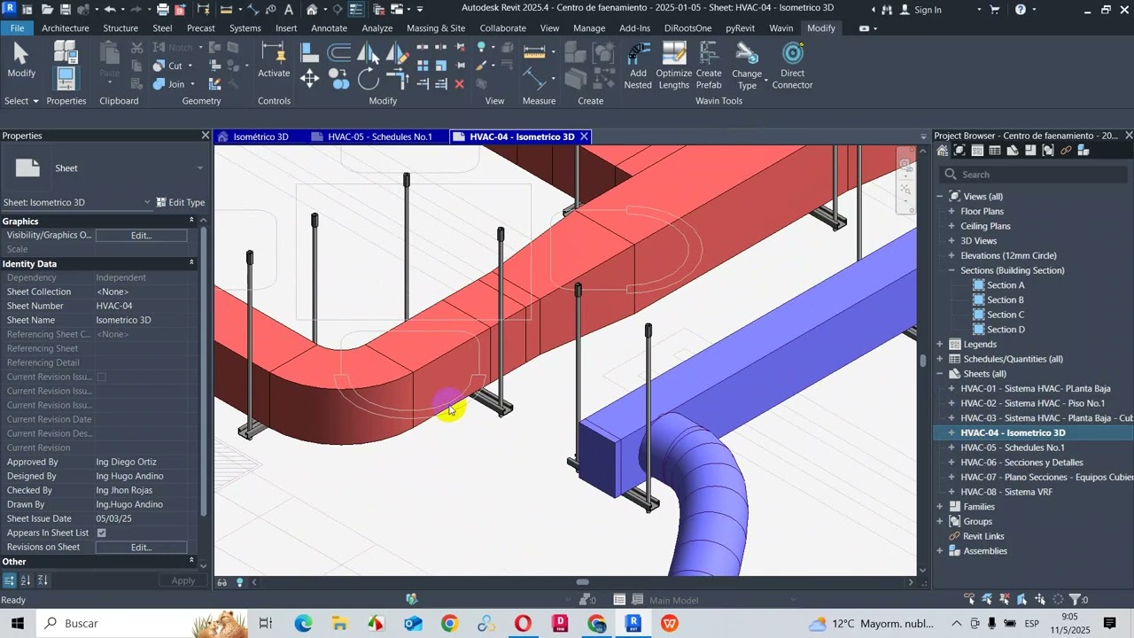 Metodología BIM REVIT – MEP – SISTEMA  HVAC - NUEVO PROYECTO  2025
