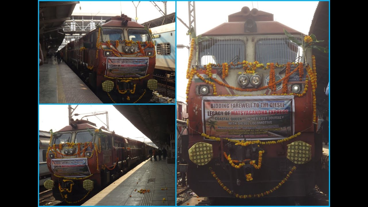 12619 Matsyagandha Express on its last Diesel run.