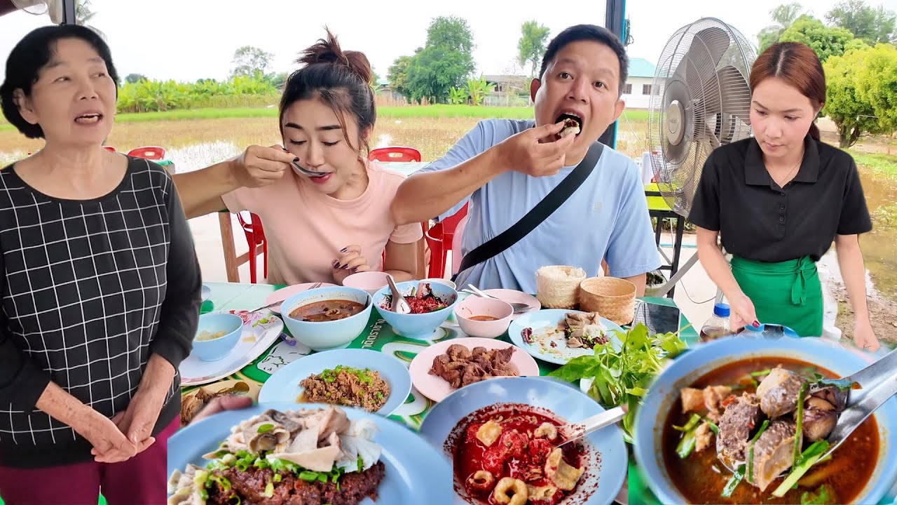 ร้านลาบป้าไหล่EP#23 ลาบขม อาหารพื้นบ้าน แก๋งอ่อมควาย หลู้หมู ร้านเปิดแล้วครับ