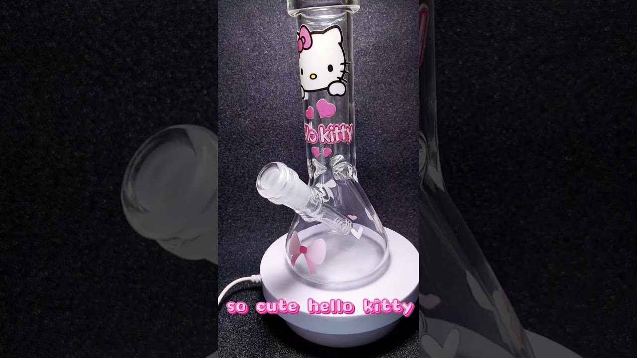 8&Prime; Hello Kitty Pink Love Glass Beaker Bong