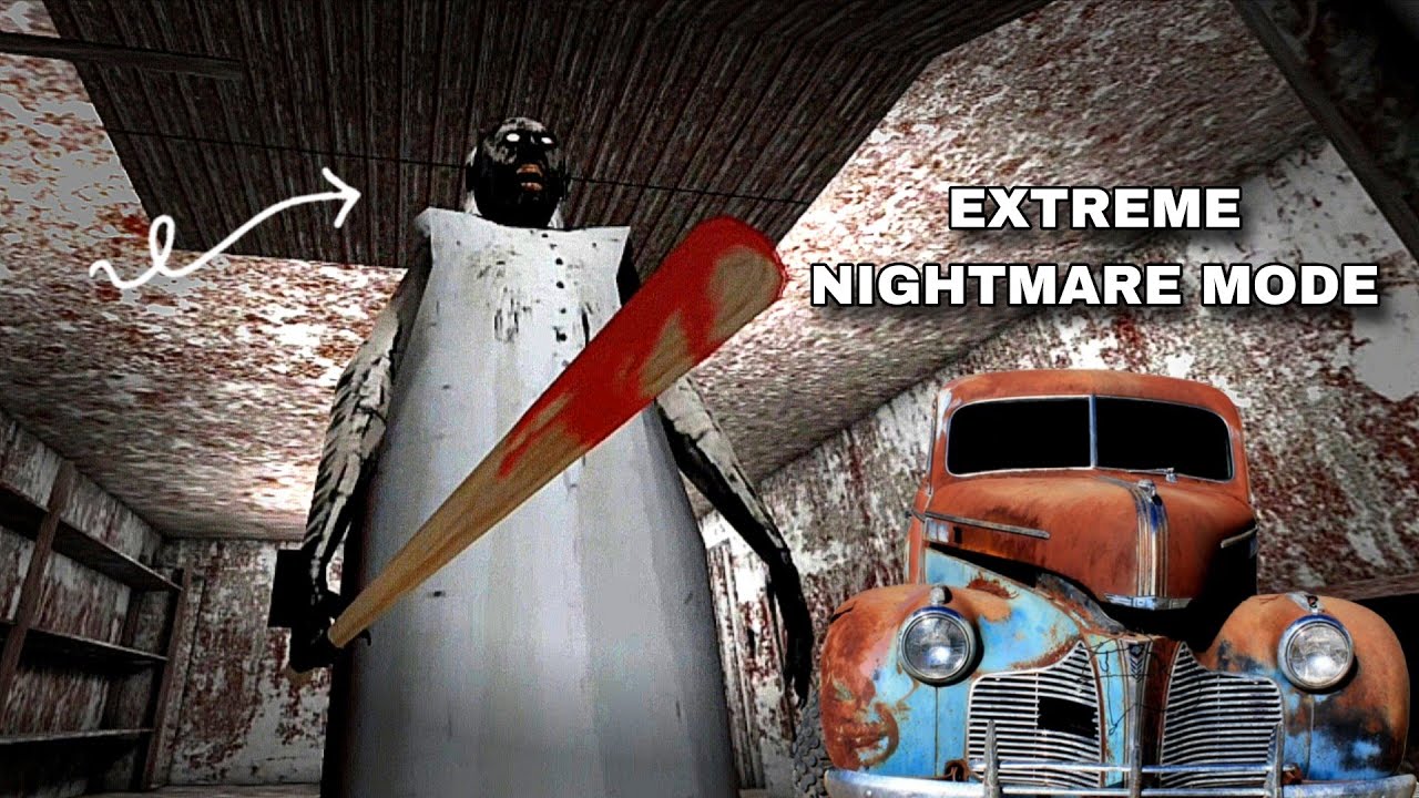 Granny Version 1.8.8 In Extreme Nightmare Mode With Car Escape Full Gameplay