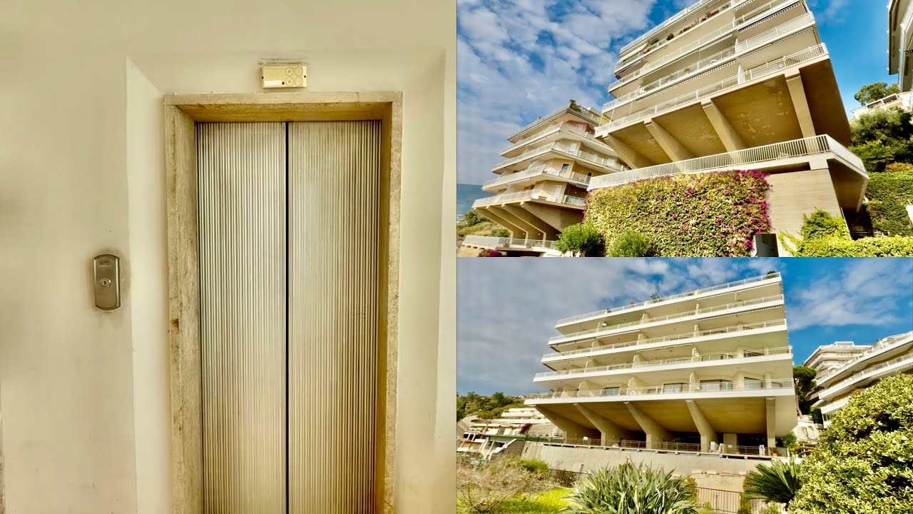 LIFT TOUR and SEA VIEW! Amazing 1970s buildings with different elevators @ Ospedaletti, Italy
