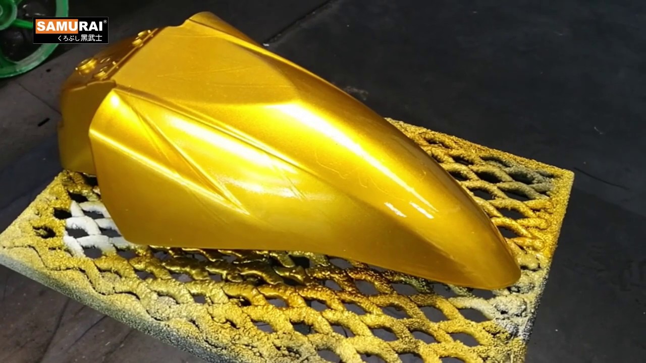 How to spray samurai paint candy yellow with 3 layers | Samurai Paint Cambodia