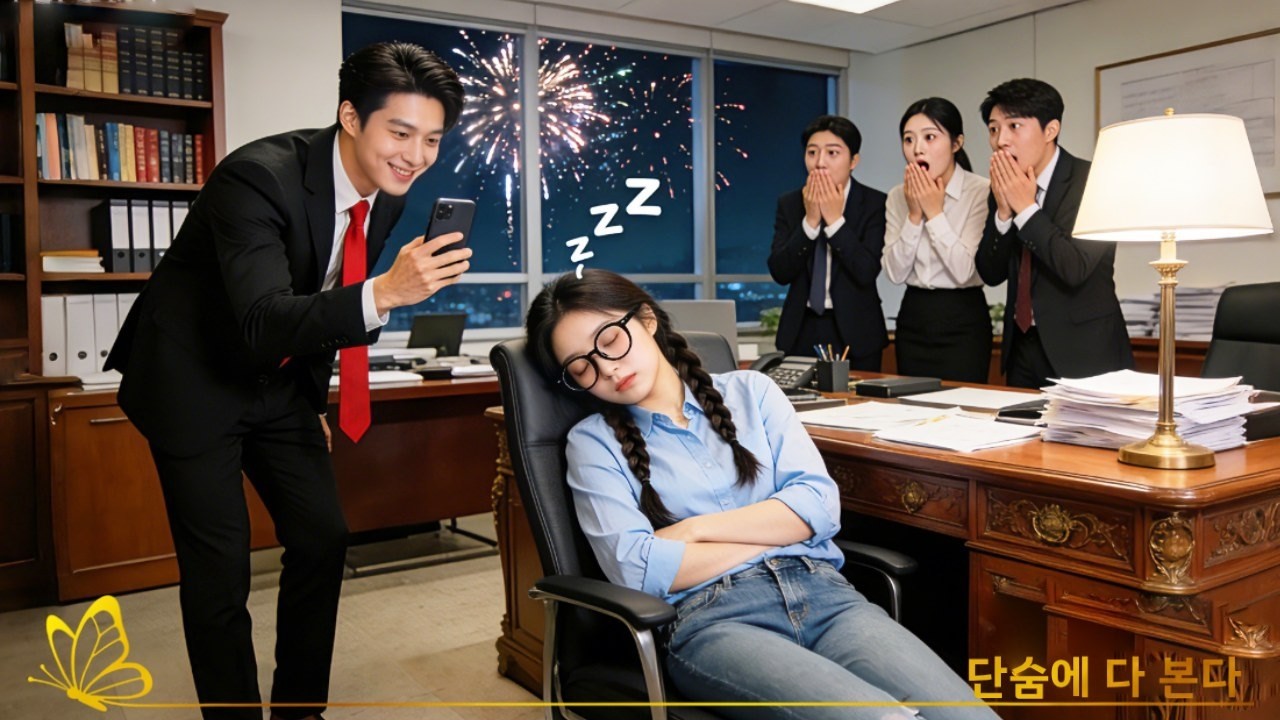 모든 직원이 차려입고 CEO를 만나러 갔지만, 인턴은 전혀 신경 쓰지 않고 CEO 사무실에서 달콤하게 잠들어 있었다! 사랑이 왔다!#drama